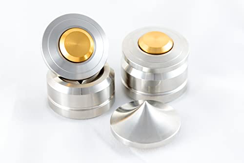 3 Set Golden Speaker Spikes, Speaker CD Audio Amplifier Turntable Isolation Stand Feet Cone Base Pads