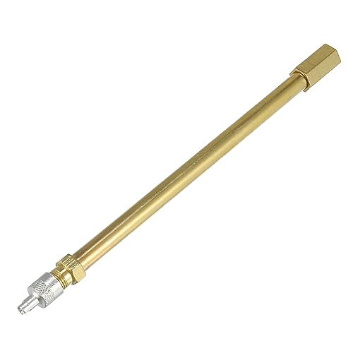 Image of X AUTOHAUX 150mm /5.91 inch Long Brass Auto Tire Valve Extension Adaptor Air Tyre Stem Extender Inflation Stright Bore for Car Truck Motorcycle Bike Mower Scooter