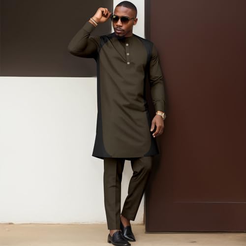 African Clothing for Men Dashiki Shirts and Ankara Pants 2 Piece Set Outwear Plus Size Casual Outfits2