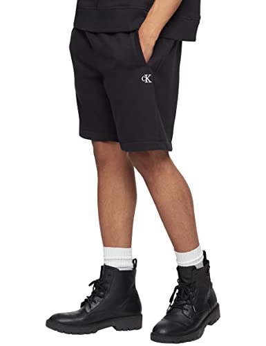 Calvin Klein Men's Monogram Logo Fleece Shorts Classic Black