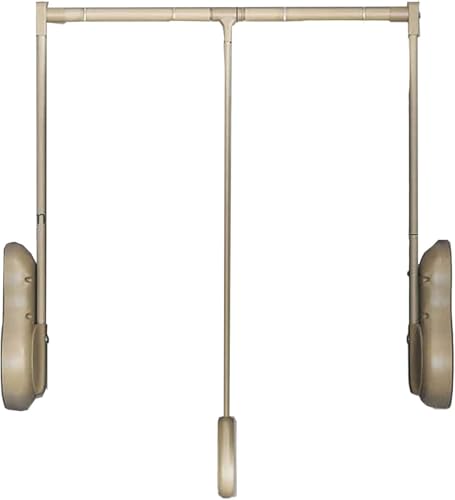 Colgador Abatible para Armario, Barra de ropa abatible, barra lateral for armario, de aleación de aluminio, for colgar ropa(Khaki,850-1200mm)