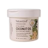 NATURE WELL Hydrate & Soften Coconut Oil Moisturizing Cream for Face, Body, & Hands, Non-Greasy, Intense Hydration & Luxurious Feel, Revives Dry & Sensitive Skin, 10 Oz