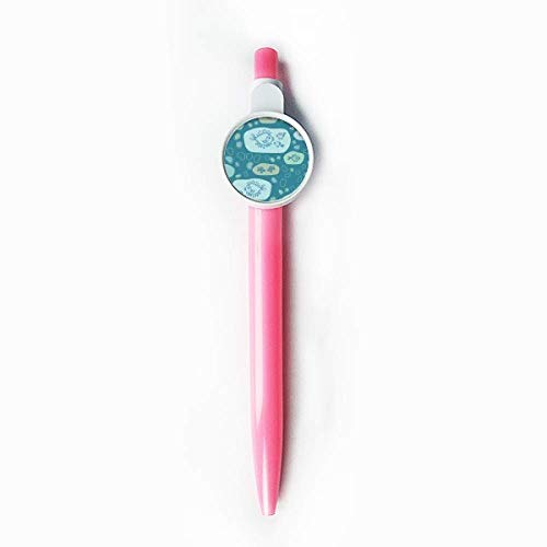 Stylo à bille rétractable à motif poissons abstraits bleu DIYthinker