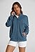 PRETTYGARDEN Women's 2024 Fall Fashion Full Zip Up Sweatshirt Long Sleeve Loose Fit Trendy Casual Jacket with Pockets (Dark Blue,Small)