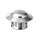 Tapa De Chimenea De Acero Inoxidable Campana extractora de techo acero inoxidable, resistente al viento y a la lluvia, transpirable(110 tube)
