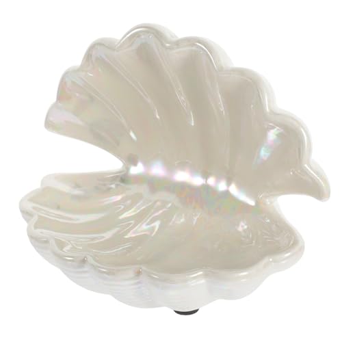 COSMEVIVI White Chrome Shell Jewelry Tray Key Box Trinket Dish Modern Decorative Organizer