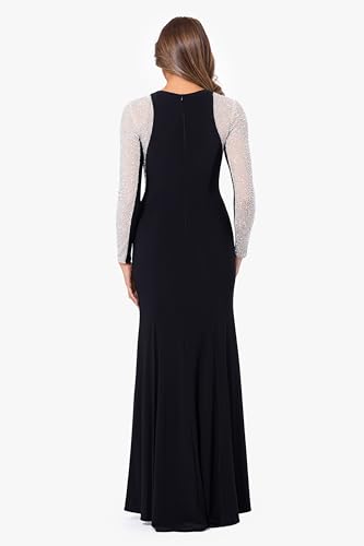 Xscape Women's Long Sleeve Beaded Contour Gown3