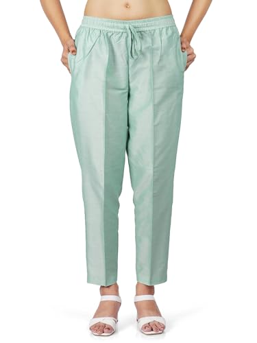 Image of Trouser Pants for Women,Stylish Trousers for Woman for Kurti Relaxed & Regular Straight fit Palazzo,Ethnic Bottom Formal Pants for Women Office wear Casual & Daily Use