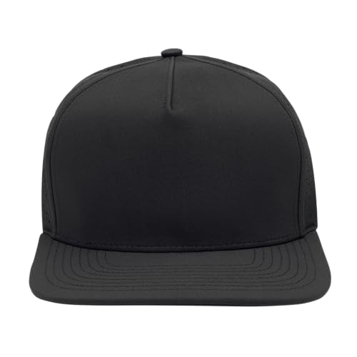 Image of Classic 5‑Panel Snapback Hat - Adjustable Flat Bill Cap, Lightweight Breathable Unisex for Embroidery & DIY