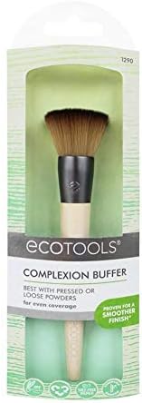 EcoTools Custom Coverage Buffing Brush - Soft Custom Cut Bristles Recycled Aluminum Ferrules; For Use with Cream or Powder Foundation Blush and Bronzer