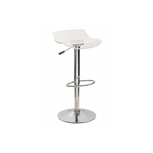 Baakal & ross Vicky - Tabouret de Bar - Assise Acrylique - Pied Chromé - Choco Foncé ou Rouge - Remise sur quantité appliquée à Votre Panier Cover