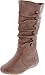 Top Moda Bank-78 Womens Mid Calf Round Toe Stiching Flat Boots