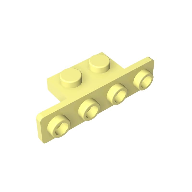 Gobricks 10201 Hinge Plate Bracket 1x2-1x4 [Rounded Corners] 50 Pieces GDS-638 Compatible with Lego Building Blocks Color:Bright Light Yellow — image 1