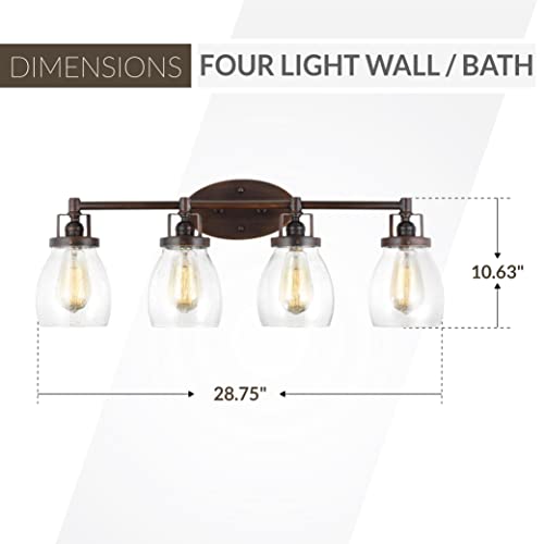 Image of Generation Lighting 4414504-710 Belton Four - Light Wall /Bath Vanity Style Fixture, Bronze