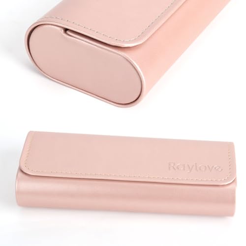 Image of RayLove Hard Shell Glasses Case, Lightweight Leather Eyeglass Case, Travel-Friendly Sunglasses Protector for Men & Women