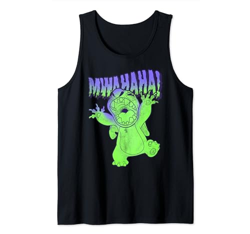Débardeur Stitch Halloween Disney portrait Mwahaha en coton noir