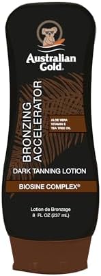 Australian Gold Dark Tanning Accelerator Lotion With Bronzer, 8 Ounce, New Package Same Formula, B003GX5SSC