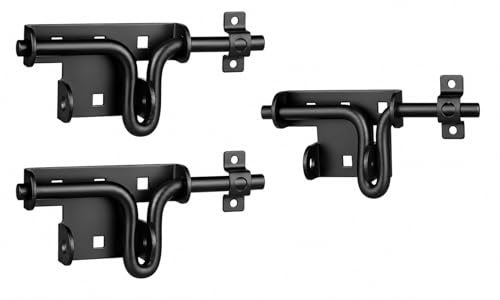 Image of Heavy Duty Slide Bolt Gate Latch with Padlock Hole - Universal Security Lock for Wooden Fence, Metal Gate, Shed Door-3