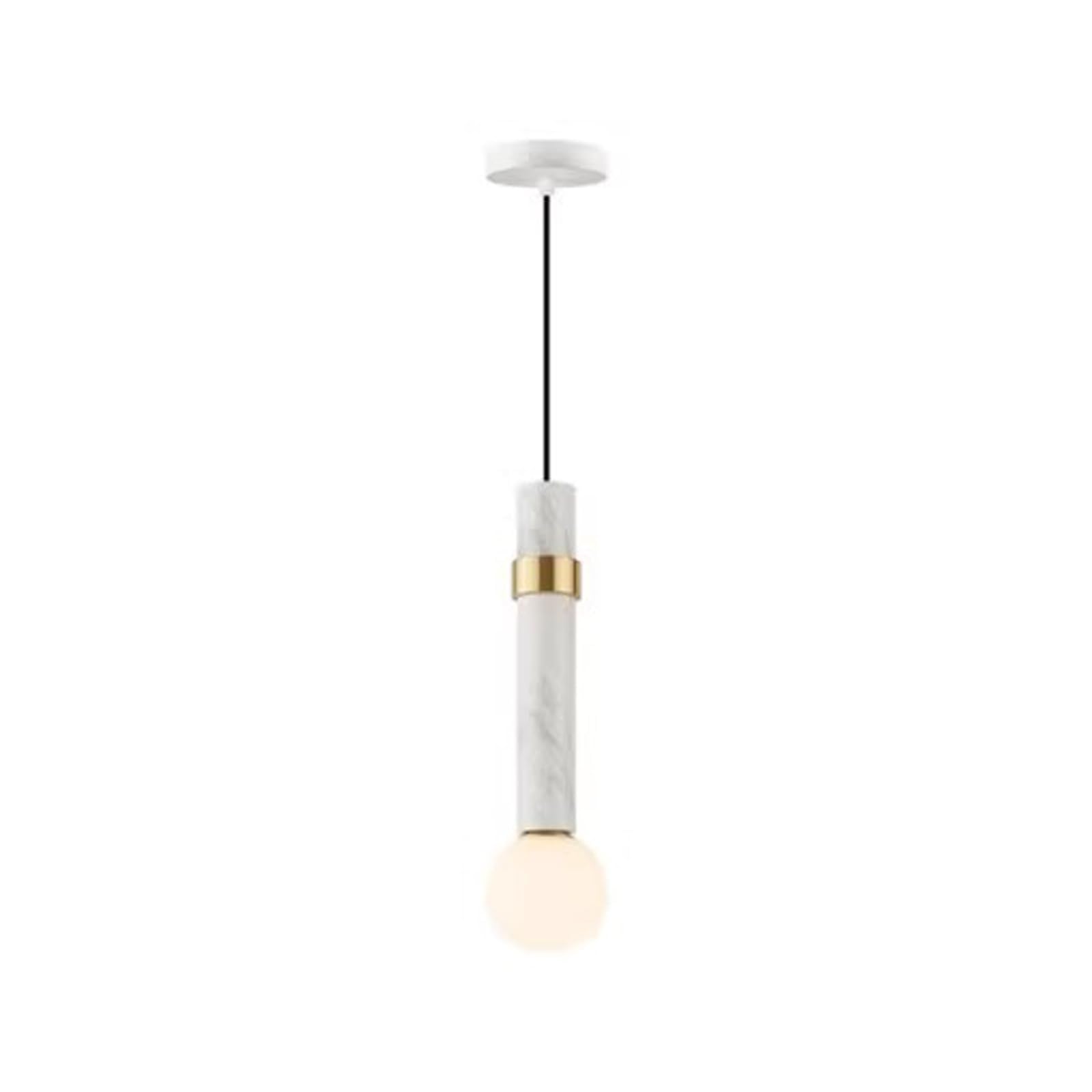 PLQWUJD Exquisite Chandelier Column Ceiling Light Fixture Marble Ceiling Lamp Linear Chandelier Semi Flush Mount Pendant Lighting Single Head Close to Ceiling(Wei�)