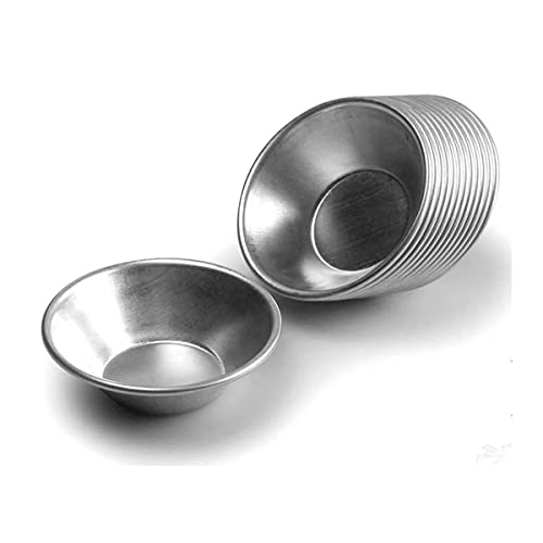 BMIROAMDFE 25 Pieces Egg Tart Molds Tiny Pie Tartlets Dessert Mold Pans Tin Puto Cup Bakeware Cake Cookie Mold Round Resuable (Aluminum)