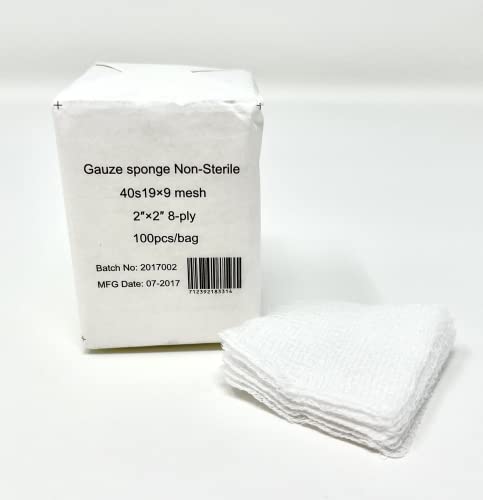 Gasa quirúrgica de algodón no estéril tejida de 8 capas 2"x2" caja de 1000 unidades miniatura 4