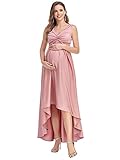 Ever-Pretty Women's V Neck A-line Sleeveless Asymmetrical Maxi Maternity Formal Dresses Dusty Rose US14