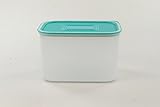 Spülmaschinenfest TUPPERWARE Quadro 1,3 L türkis weiß Vorratsdose Vorrat Box Optimum Ultimo 16884