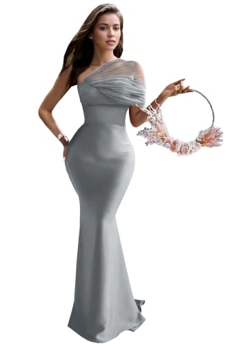 Image of Dream Wedding One Shoulder Satin Bridesmaid Dresses