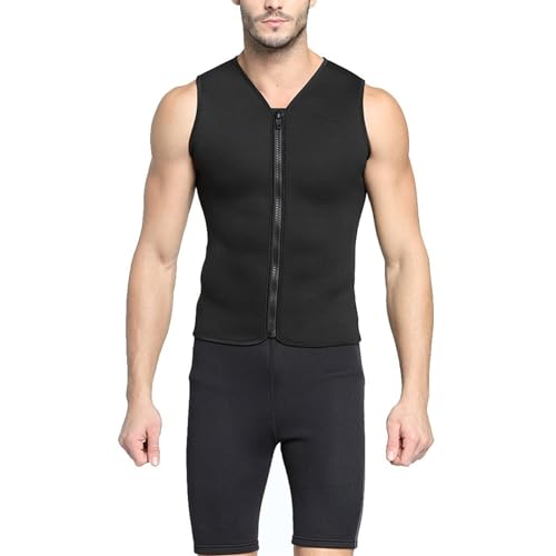 Men’s Wetsuit Tops, Warm Surf Vest 3mm Neoprene Vest Sleeveless for Swimming Diving Surfing(C_Large) miniatura 2