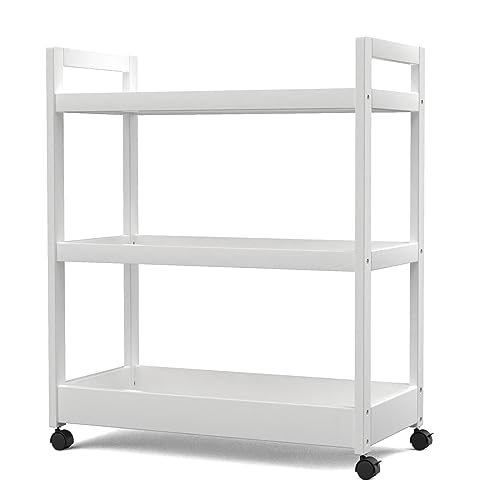 Kitchen-Storage-Cart-3-Tier-Bamboo-Rolling-Cart-on-Wheels-Wooden-Utility-Cart-for-Home-Kitchen-Dining-Room-Coffee-Bar-White Kitchen Storage Cart 3 Tier Bamboo Rolling Cart on Wheels Wooden Utility Cart for Home Kitchen Dining Room Coffee Bar White