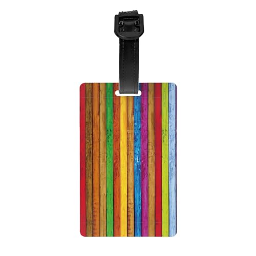 Etiqueta de equipaje con impresión de madera a color, apta para bolsas de equipaje, bolsas de fitness, cajas de herramientas, conveniente para colgar y fácil de identificar