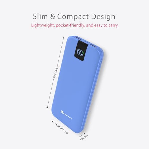 Image of Beetel Volte Series PB10 10000mAh Power Bank 22.5W Fast Charging | Triple Output QC3.0, PD3.0 & PPS | Pass Through Charging | Designed for Apple iPhone, Samsung, OnePlus and All Smartphones | Blue