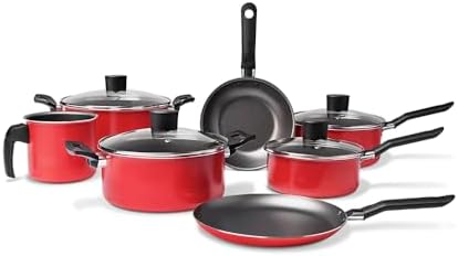 Brinox - Jogo de Panelas 7 Peças Garlic Antiaderente - Vermelho