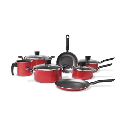 Brinox - Jogo de Panelas 7 Peças Garlic Antiaderente - Vermelho