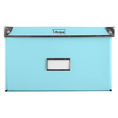 Idena 11009 Storage Box Made of Solid Cardboard, Lid with Reinforced Metal Edges, All-Purpose Box in Turquoise with Labelling Field, for Order in The Home, Office and Study - Cosy Home Interiors Idena 11009 Storage Box Made of Solid Cardboard, Lid with Reinforced Metal Edges, All-Purpose Box in Turquoise with Labelling Field, for Order in The Home, Office and Study - Image 3