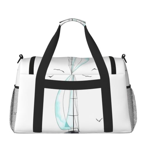 Bolsa de viaje grande Blue Sailboat plegable e impermeable para tus escapadas 2