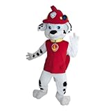Red Dog Patrol Fire Fighter Mascot Character Costume Birthday Party Event Adult