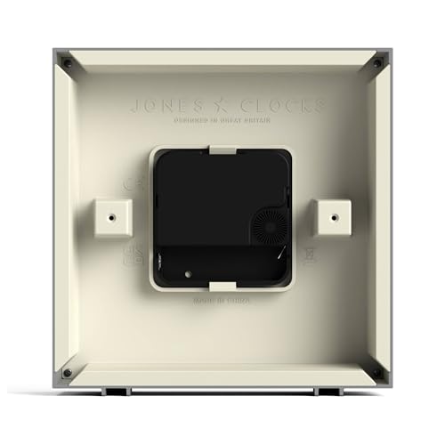 Jones Clocks® Disco desk clock | Sleek square design | Grey | Stylish and easy to read for shelf, table, mantel or bedside