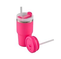 Avanti HydroQuench Stainless Steel Insulated Smoothie Tumbler with 2 Lids 550ml, Neon Pink
