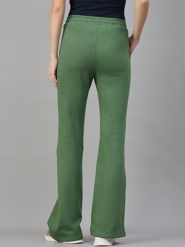 Image of 98 Degree North Women Flared Fleece Track Pants-GL1315-ALMOND