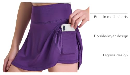 Image of FitsT4 Sports Girl's Golf Skirt Adjustable Waist Active Tennis Skort UPF50+