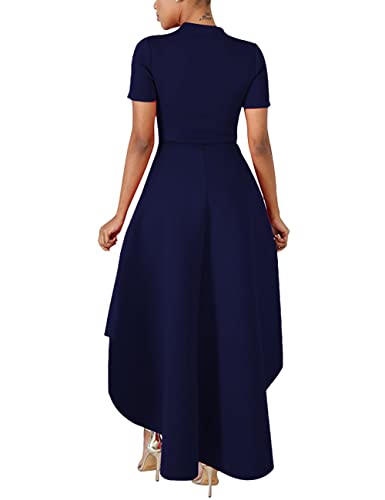 Image of Lrady Womens Casual Shirt Dress High Low Irregular Ruffle Hem Blouse Asymmetrical Peplum Long Tunic Tops