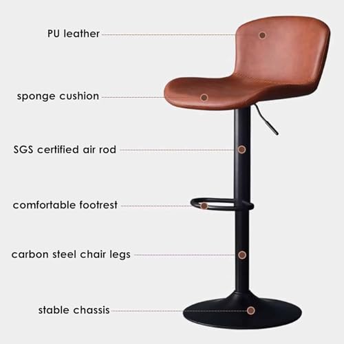 Tabourets haut sans accoudoirs Leomix pivotants avec dossier confortable - 6