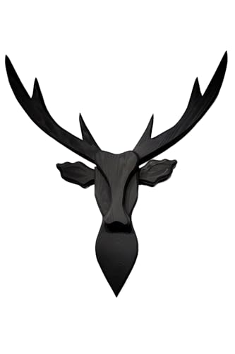 Handmade Wooden Deer Head Wall Mount - 29.5" Handcrafted Faux