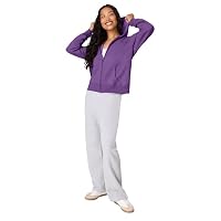 Hanes Women's EcoSmart Full-Zip Hoodie Sweatshirt, Violet Splendor Heather, X Large — image 7