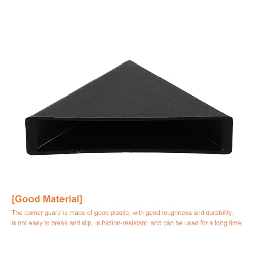 Image of uxcell 8Pcs Plastic Corner Protectors 10x50mm Right Angle Shape Glass Corner Guards Cushion for Corner Protection of Glass, Mirror, Tile, Black