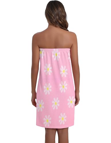 Image of Ekouaer Waffle Robes For Women Bath Wraps Lightweight Knee Length Soft Shower Robe with Pocket S-L