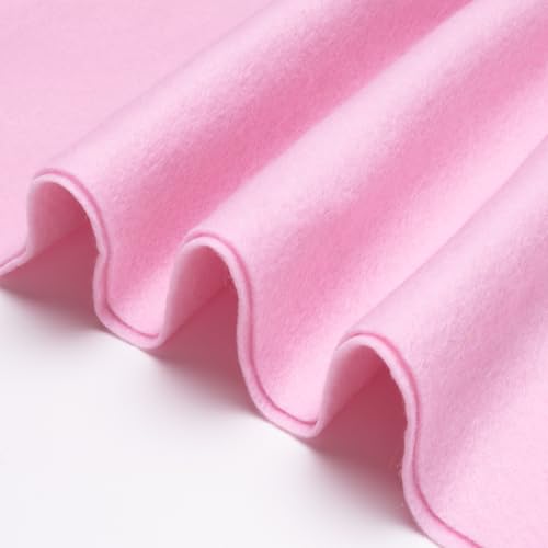 Image of XSEINO Baby Pink Large Felt Fabric 36 inch X 36 inch(1 Square Yard), 1.4 mm Thick Soft Felt Fabric Sheet for Crafts, Pink Series Colors Soft Nonwoven Fabric, Fit for Decoration, Sewing, DIY Crafts