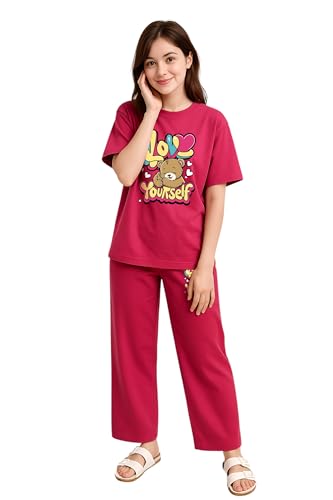 Image of My Swag Womens Printed Nightwear Set | Printed T-Shirt & Lower Set for Womens&Girls