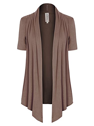 Image of MixMatchy Women's Lightweight Short Sleeve Draped Open Front Cardigan Vest